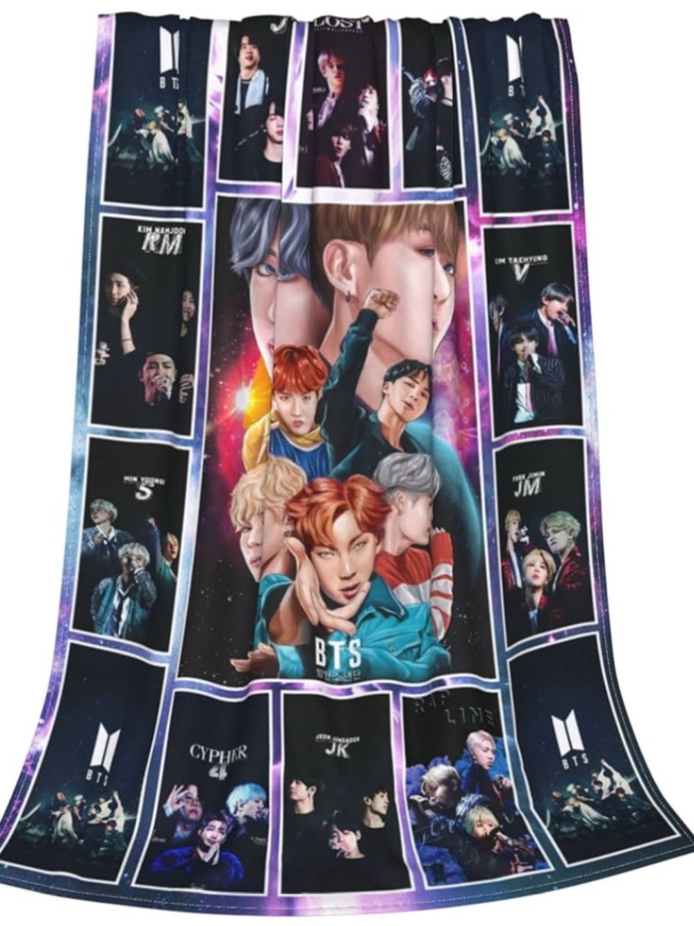 BTS Kpop Graphic Throw Blanket 50X40